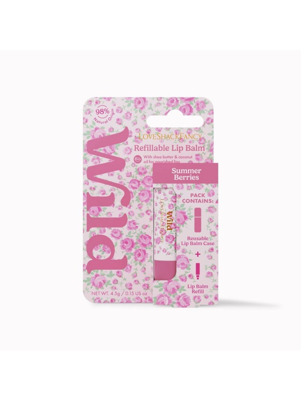 LoveShackFancy x Target x Wild Refillable Lip Balm & Case - Summer Berries